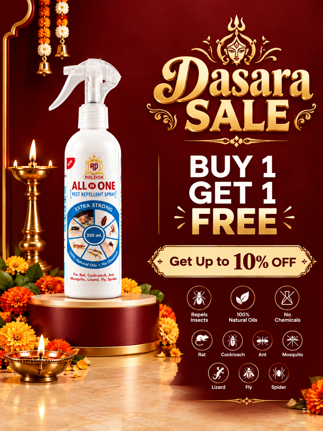 Festive Dasara Pest Repellent Sale Poster